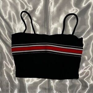 Black and red striped crop top #shirts #croptop #summer